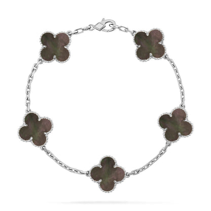 [Polaidi Jewelry] クローバー 5モチーフ グレーマザーオブパール ブレスレットコレクション