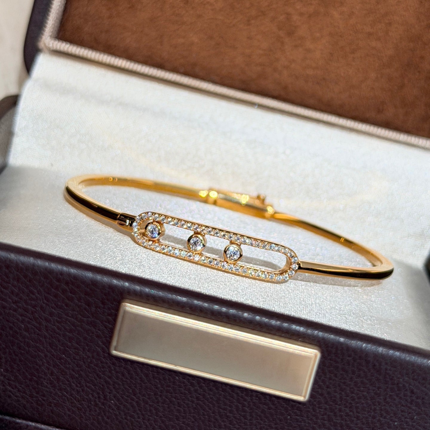 [Polaidi Jewelry]Move Pavé Diamond Bangle Bracelet M