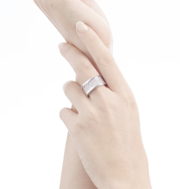 [：Polaidi]ZERO 1 WITH PAVED DIAMONDS ON THE SPIRAL RING