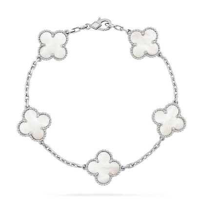 [Polaidi Jewelry]CLOVER WHITE PEARL MOP 5 MOTIF BRACELET COLLECTION