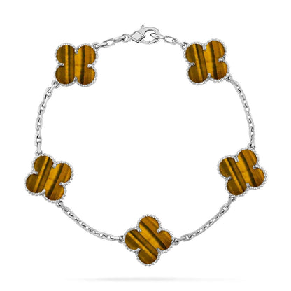 [Polaidi Jewelry] CLOVER 5 MOTIFS TIGER EYE BRACELET COLLECTION