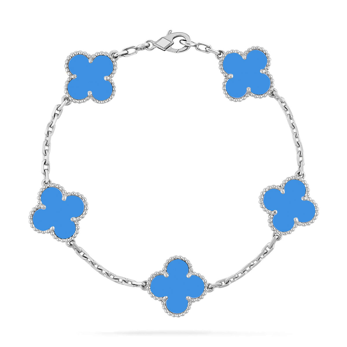 [Polaidi Jewelry] クローバー5モチーフ ブルーアゲート ブレスレット コレクション