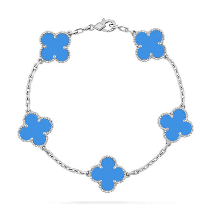 [Polaidi Jewelry] クローバー5モチーフ ブルーアゲート ブレスレット コレクション