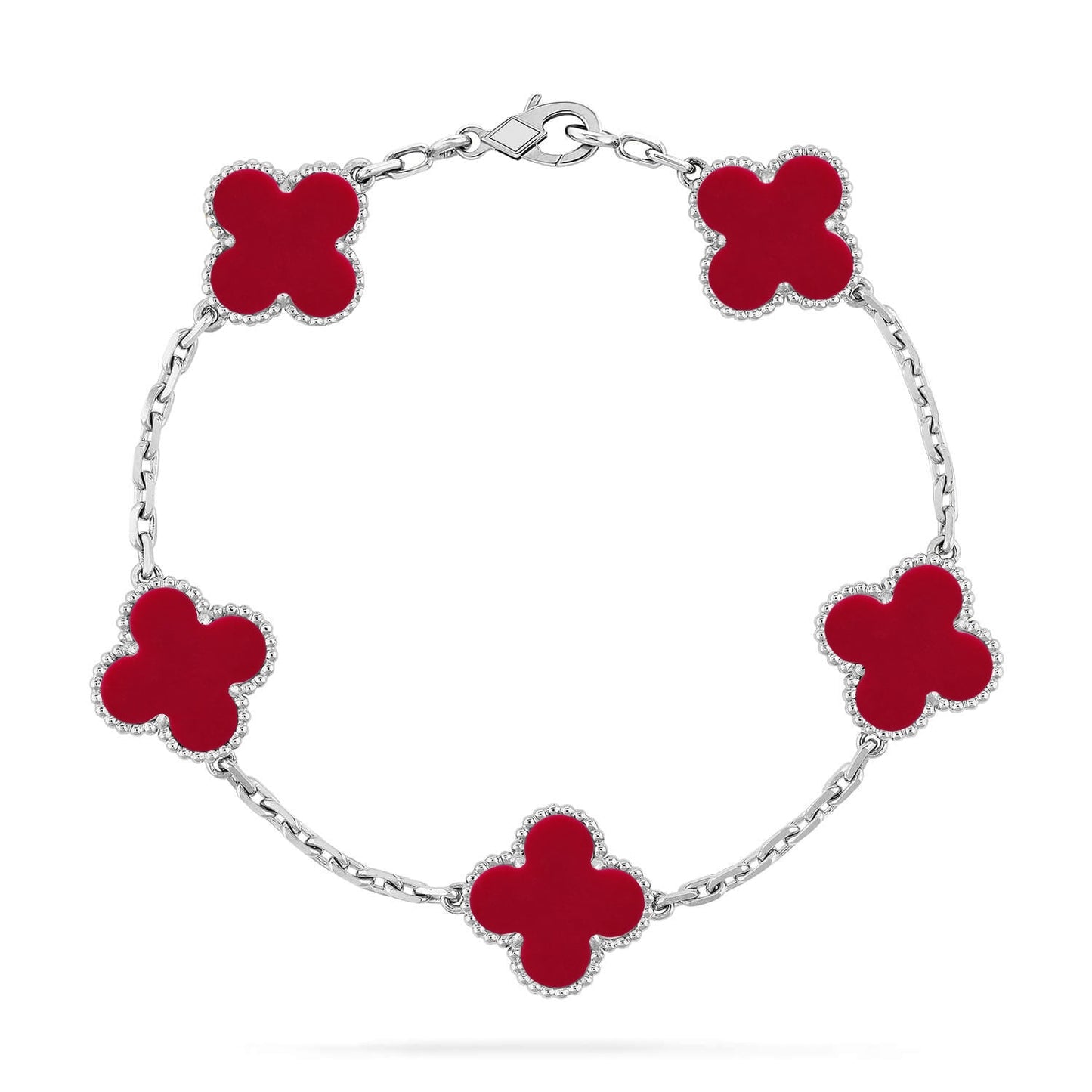 [Polaidi Jewelry] CLOVER 5 MOTIF RED CORNELIAN BRACELET COLLECTION