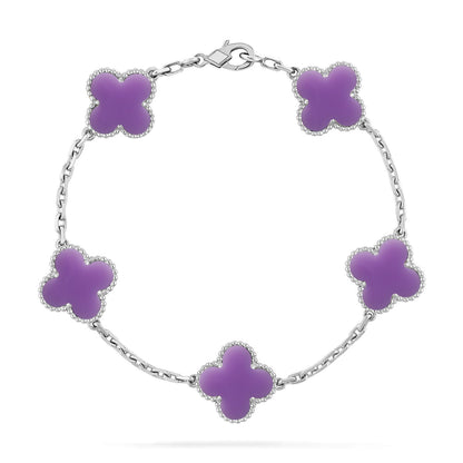 [Polaidi Jewelry]CLOVER 5 MOTIF LIGHT PURPLE BRACELET COLLECTION
