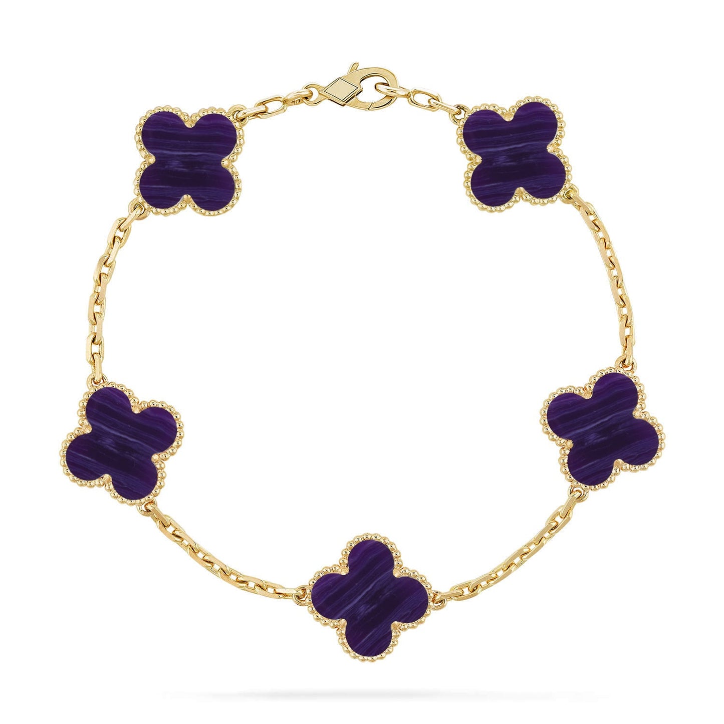 [Polaidi Jewelry]CLOVER 5 MOTIF PURPLE STRIPES BRACELET COLLECTION