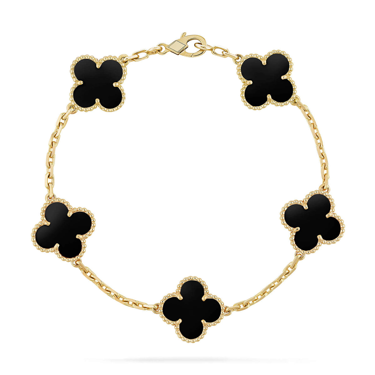 [Polaidi Jewelry] CLOVER 5 MOTIF ONYXS BRACELET COLLECTION