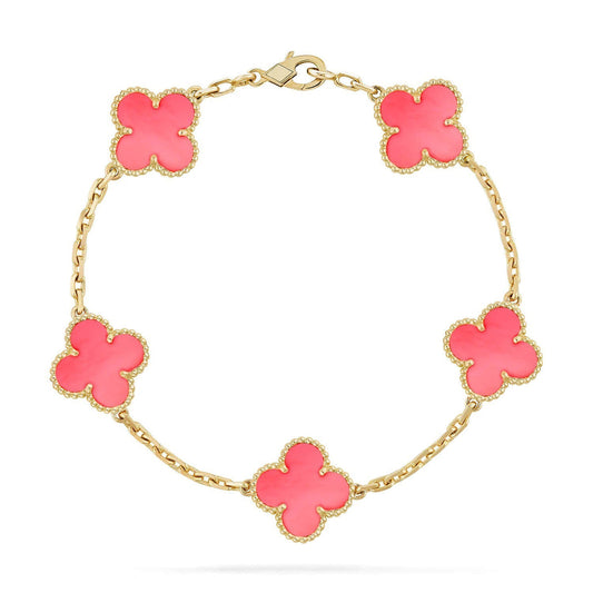 [Polaidi Jewelry] CLOVER 5 MOTIFS  PINK MOP BRACELET COLLECTION