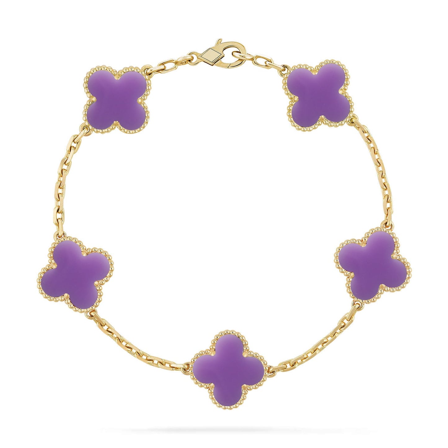 [Polaidi Jewelry]CLOVER 5 MOTIF LIGHT PURPLE BRACELET COLLECTION