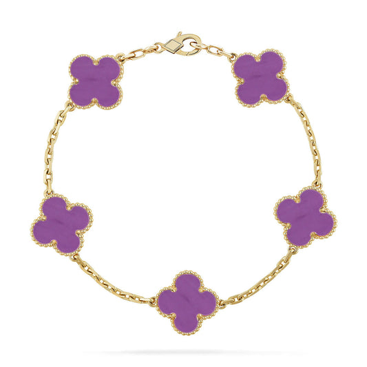 [Polaidi Jewelry] CLOVER 5 MOTIF VIOLET BRACELET COLLECTION