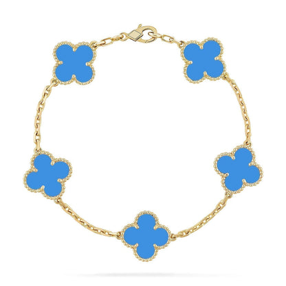[Polaidi Jewelry] クローバー5モチーフ ブルーアゲート ブレスレット コレクション