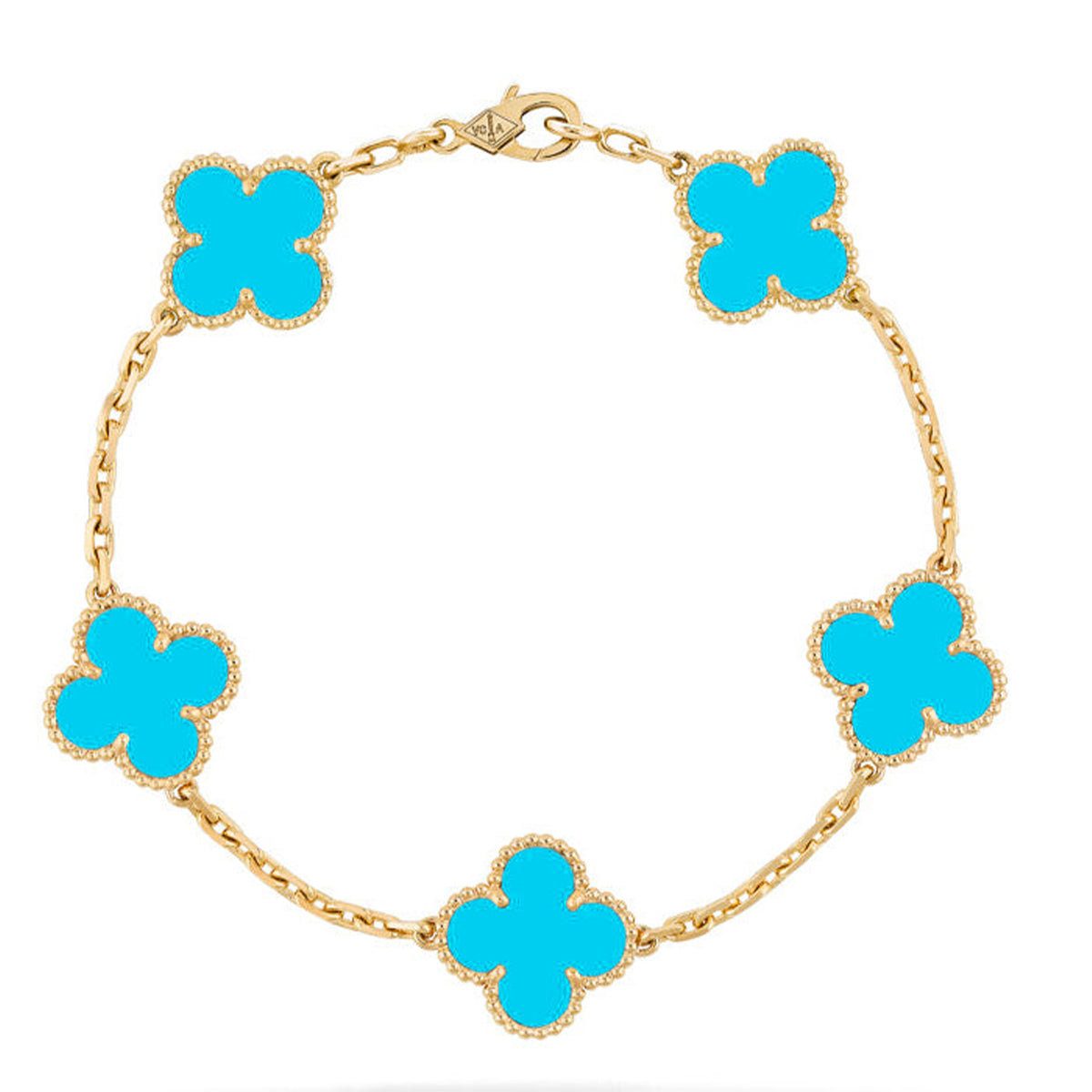 [Polaidi Jewelry] クローバー5モチーフ ターコイズブレスレットコレクション