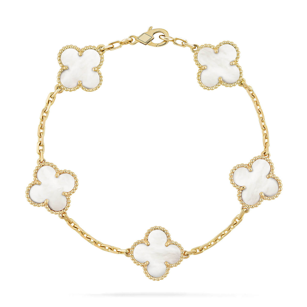 [Polaidi Jewelry]CLOVER WHITE PEARL MOP 5 MOTIF BRACELET COLLECTION