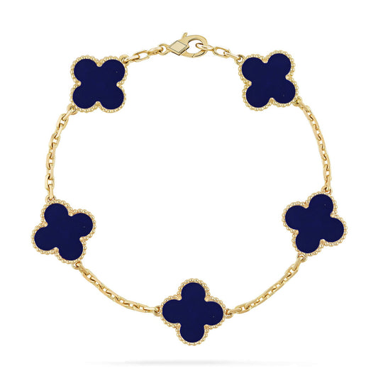 [Polaidi Jewelry]CLOVER 5 MOTIF LAPIS LAZULI BRACELET COLLECTION