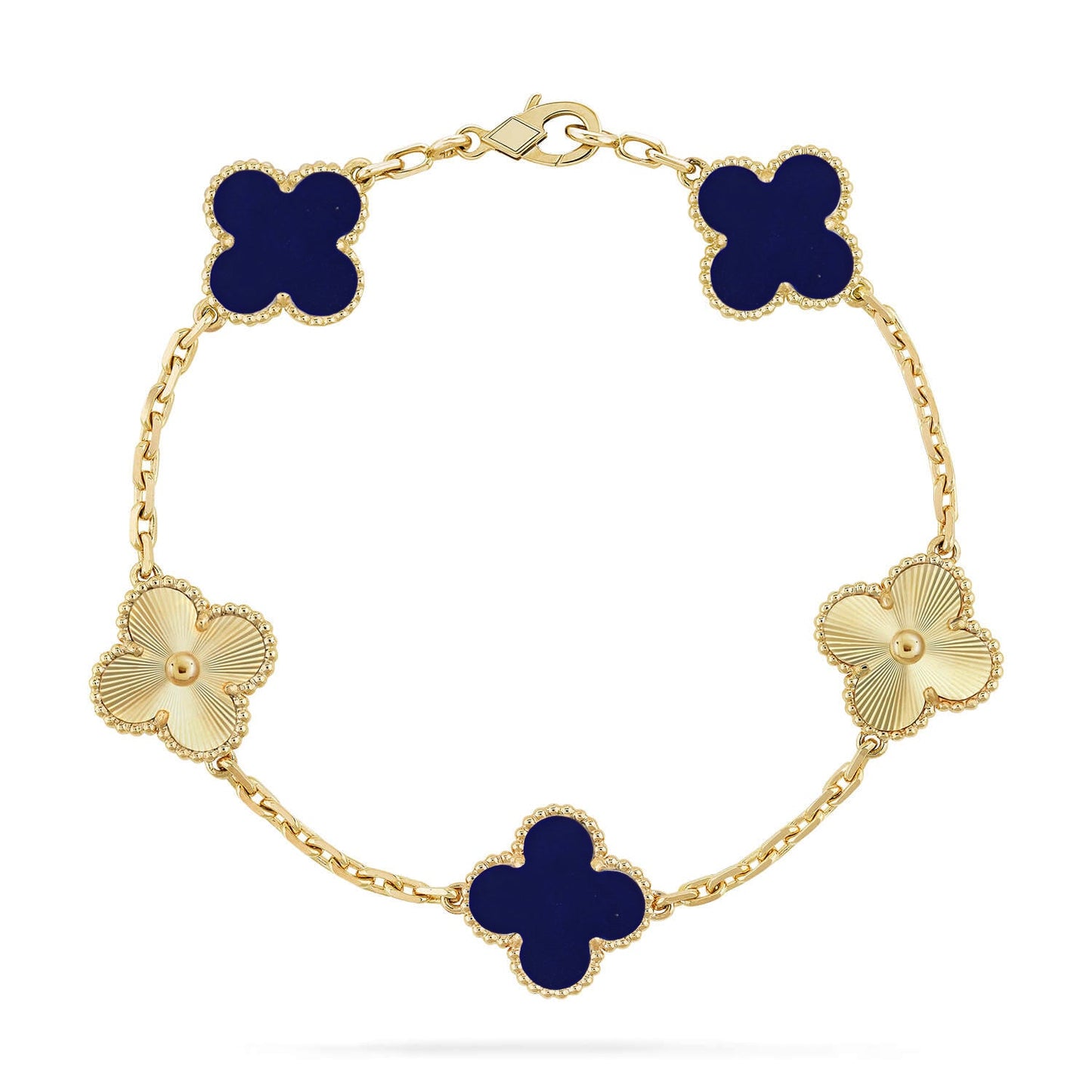 [Polaidi Jewelry]CLOVER 5 MOTIF LAPIS LAZULI BRACELET COLLECTION