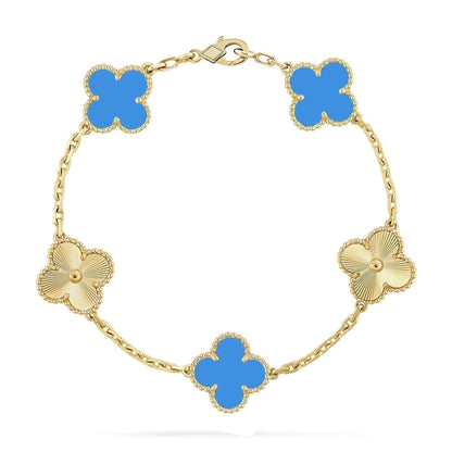 [Polaidi Jewelry] クローバー5モチーフ ブルーアゲート ブレスレット コレクション
