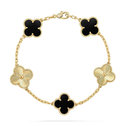 [Polaidi Jewelry] CLOVER 5 MOTIF ONYXS BRACELET COLLECTION