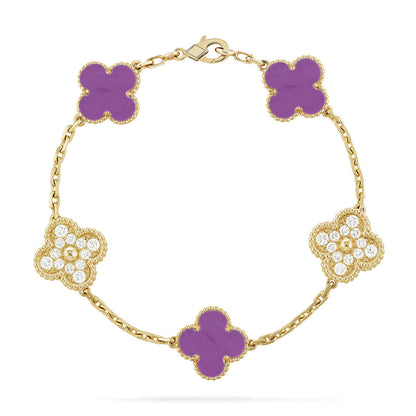 [Polaidi Jewelry] CLOVER 5 MOTIF VIOLET BRACELET COLLECTION