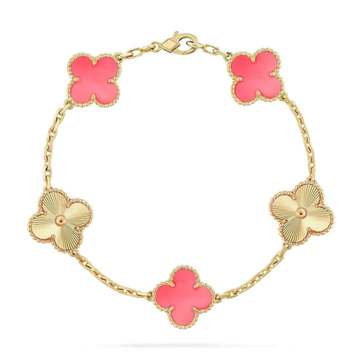 [Polaidi Jewelry] CLOVER 5 MOTIFS  PINK MOP BRACELET COLLECTION