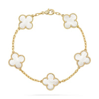 [Perlaura Jewelry ]CLOVER  5 MOTIF WHITE MOP BRACELET