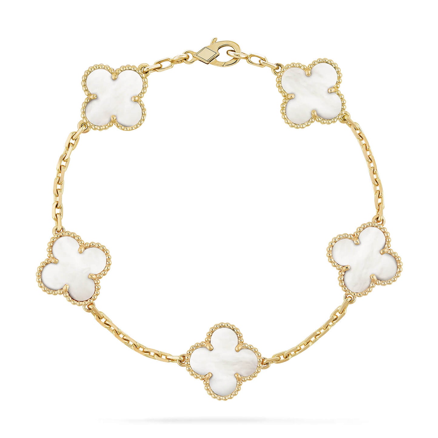 [：Polaidi Jewelry]CLOVER  5 MOTIF WHITE MOP BRACELET
