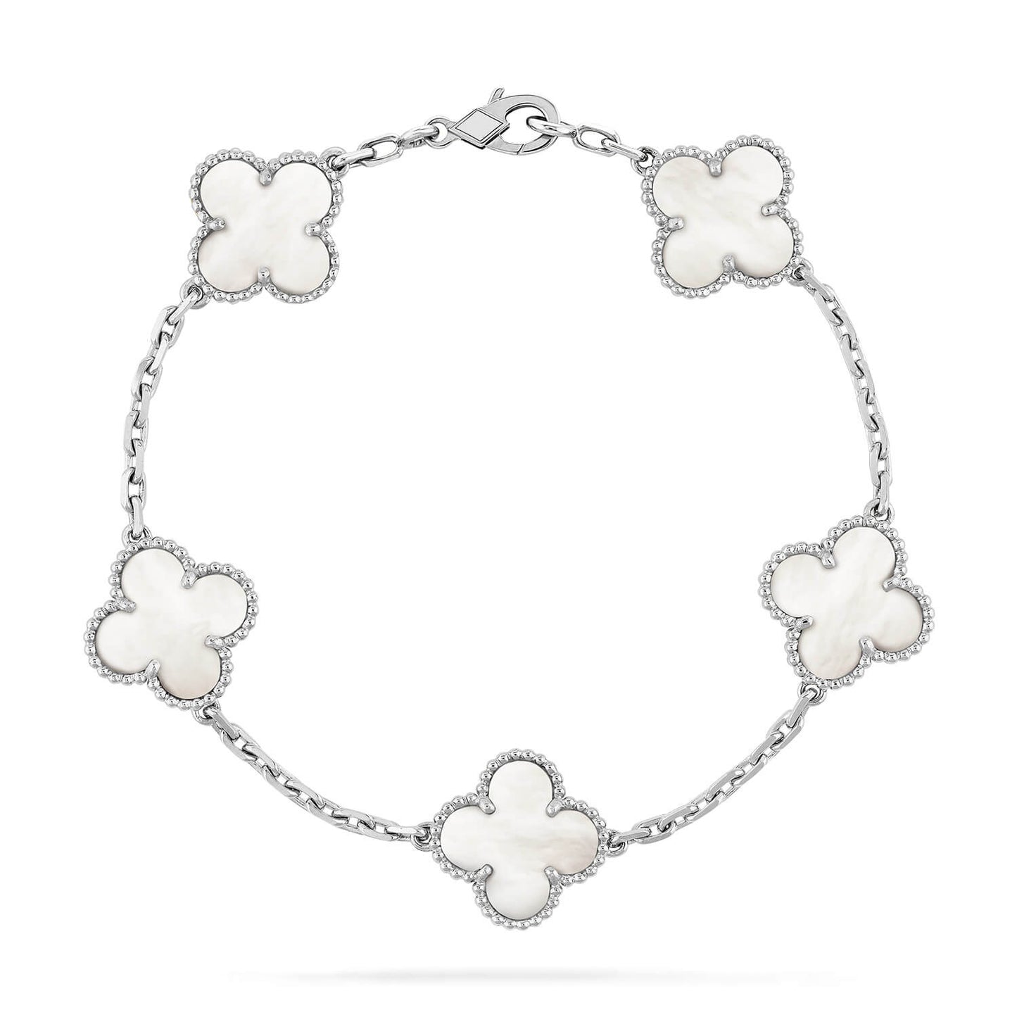 [：Polaidi Jewelry]CLOVER SILVER MOP 5 MOTIF BRACELET