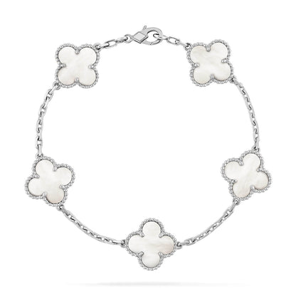 [：Polaidi Jewelry]CLOVER SILVER MOP 5 MOTIF BRACELET