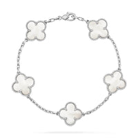 [Perlaura Jewelry ]CLOVER SILVER MOP 5 MOTIF BRACELET