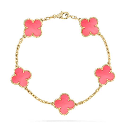 [：Polaidi Jewelry]CLOVER 5 PINK MOP BRACELET