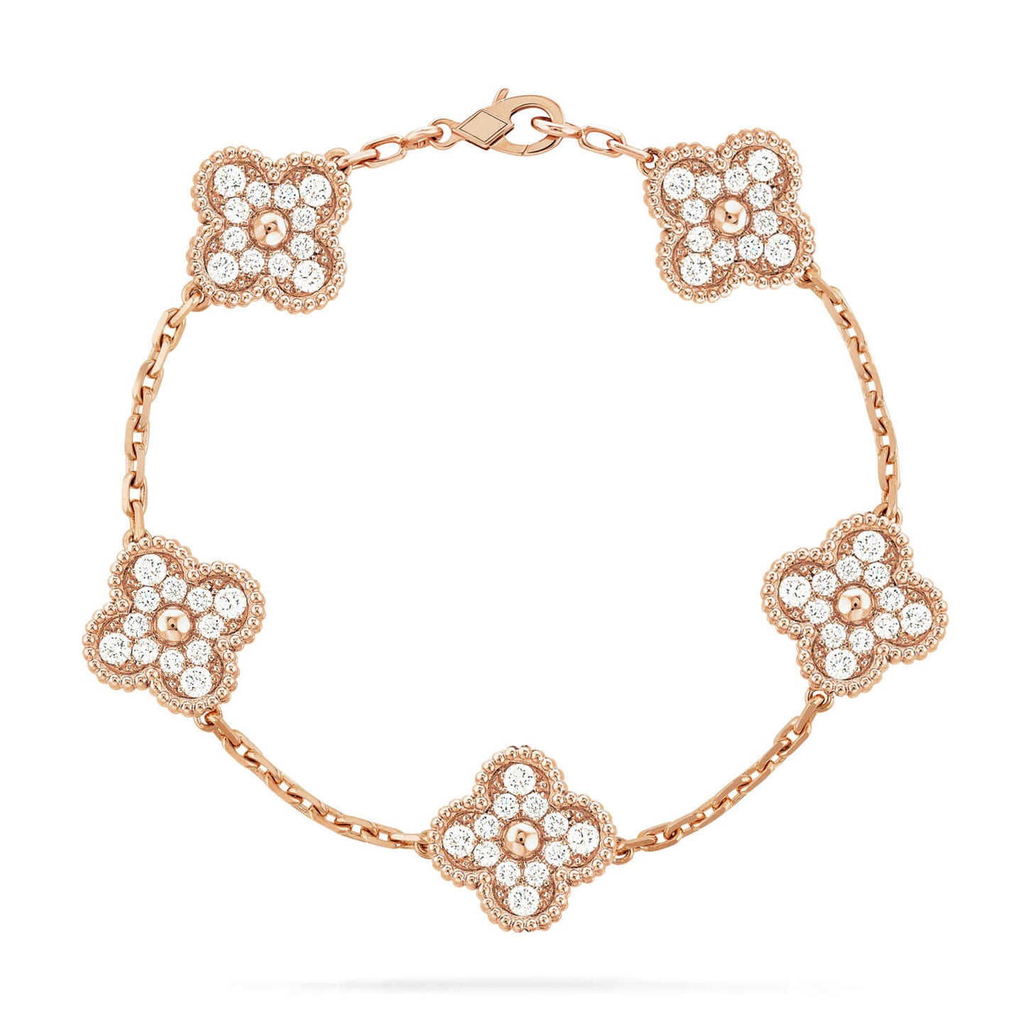 [：Polaidi Jewelry]CLOVER 5 MOTIFS  FULL DIAMOND BRACELET