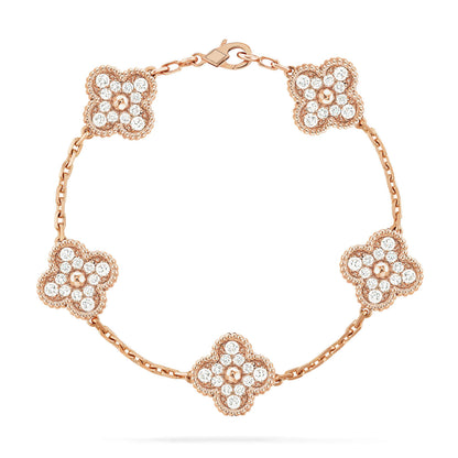 [：Polaidi Jewelry]CLOVER 5 MOTIFS  FULL DIAMOND BRACELET