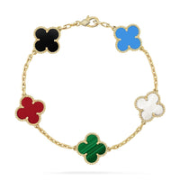 [Perlaura Jewelry ]CLOVER 5 MOTIFS MULTICOLOR  BRACELET