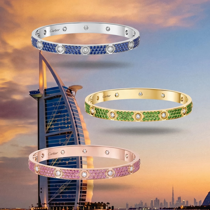 [Polaidi Jewelry]2026 PAVE GEMSTONE LOVE BRACELET 6.1MM 10 DIAMONDS
