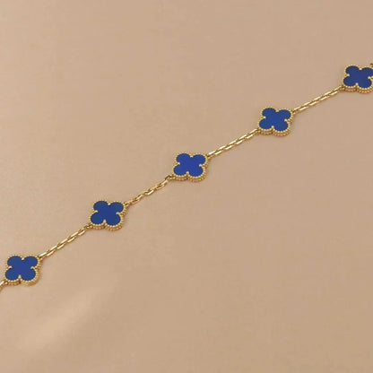 [：Polaidi Jewelry]クローバー 5モチーフ ブルーアゲート ブレスレット