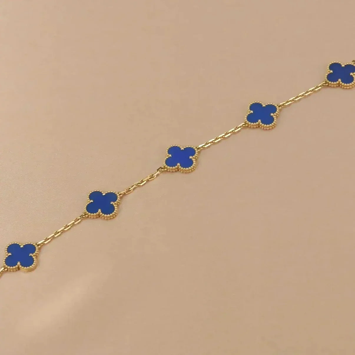 [Polaidi Jewelry] クローバー5モチーフ ブルーアゲート ブレスレット コレクション