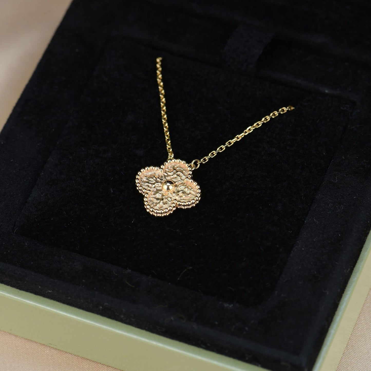 [Polaidi Jewelry]CLOVER 15MM  BRONZING NECKLACE
