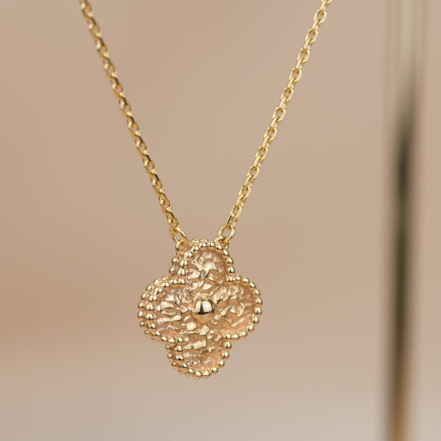 [：Polaidi Jewelry]CLOVER 15MM  BRONZING NECKLACE