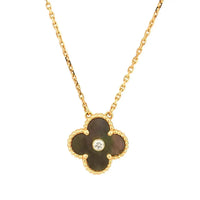 [Perlaura Jewelry ]CLOVER 15MM DIAMOND AND MOTHER-OF-GREY NECKLACE