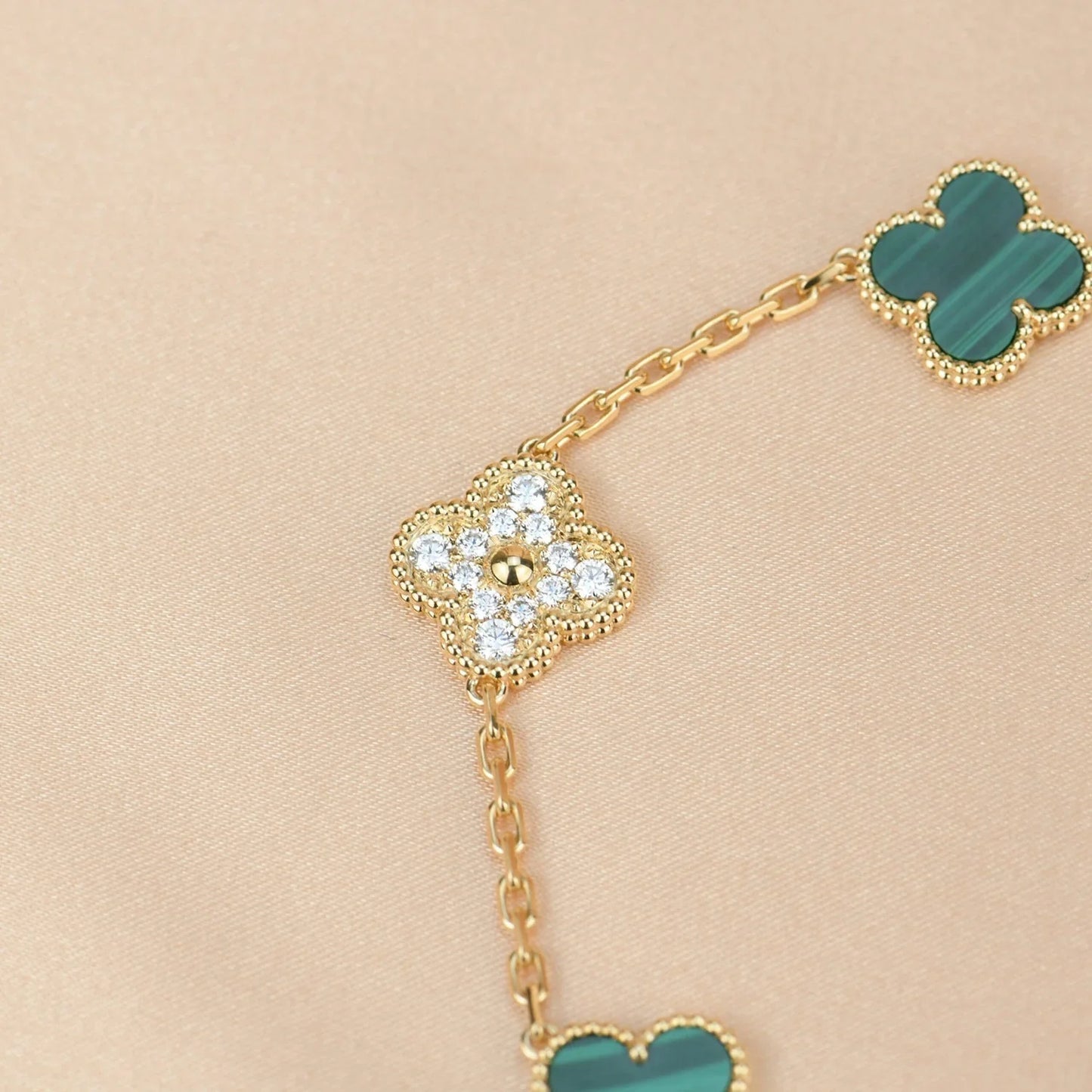 [Polaidi Jewelry] CLOVER 5 MOTIF マラカイトブレスレットコレクション
