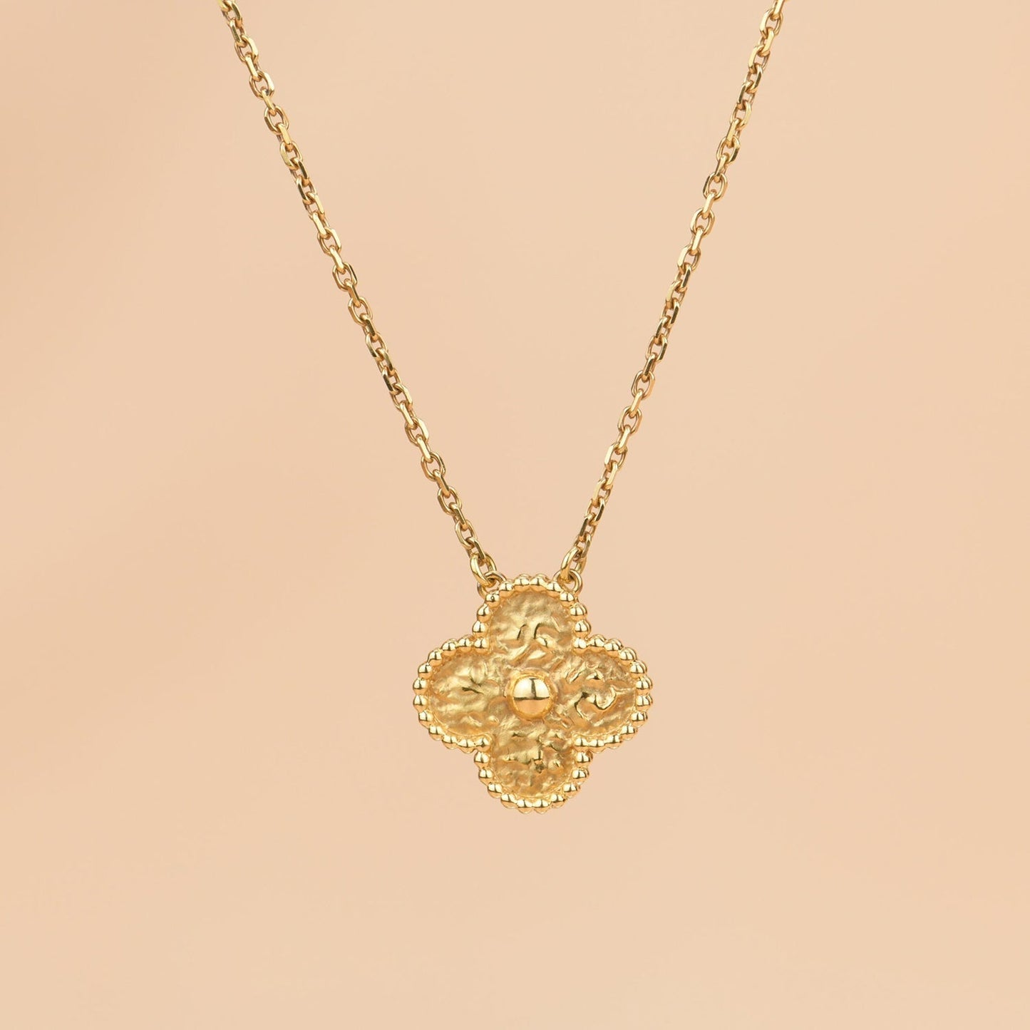 [Polaidi Jewelry]CLOVER 15MM  BRONZING NECKLACE