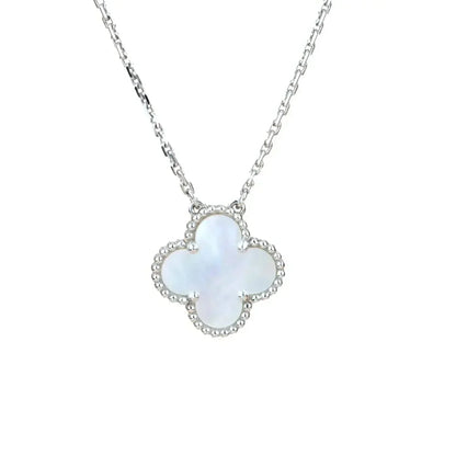 [：Polaidi Jewelry]CLOVER 15MM WHITE MOTHER-OF-PEARL SILVER