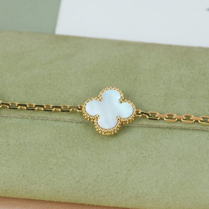 [：Polaidi Jewelry]CLOVER  5 MOTIF WHITE MOP BRACELET