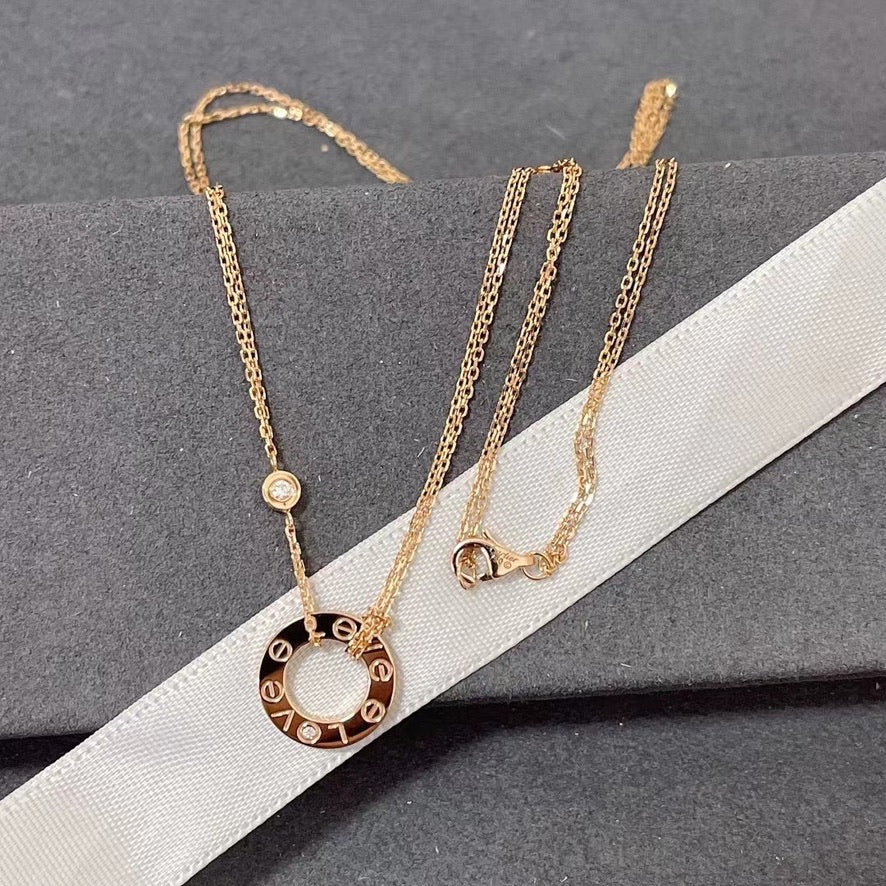 [Polaidi Jewelry]LOVE NECKLACE 16MM 2 DIAMONDS
