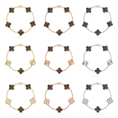 [Polaidi Jewelry] クローバー 5モチーフ グレーマザーオブパール ブレスレットコレクション