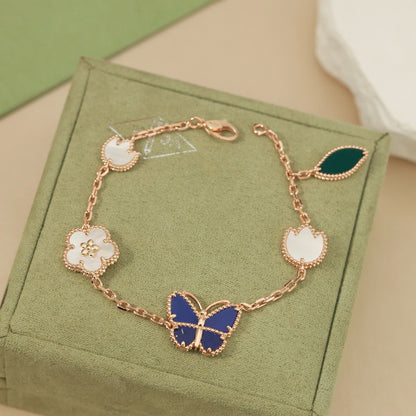 [PolaidiLUCKY SPRING BUTTERFLY 5 モチーフブレスレット