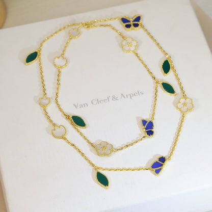 [Polaidi Jewelry]LUCKY SPRING BUTTERFLY 15 FLOWER NECKLACE