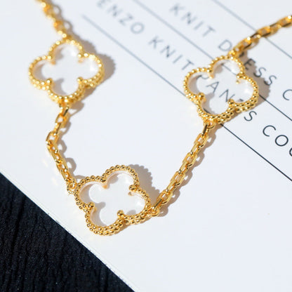 [Polaidi Jewelry]クローバー 5モチーフ ロッククリスタル ブレスレット