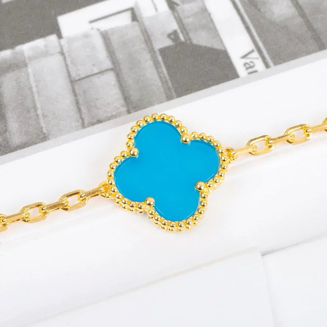[Polaidi Jewelry] クローバー5モチーフ ターコイズブレスレットコレクション