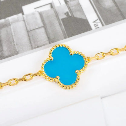 [Polaidi Jewelry] クローバー5モチーフ ターコイズブレスレットコレクション