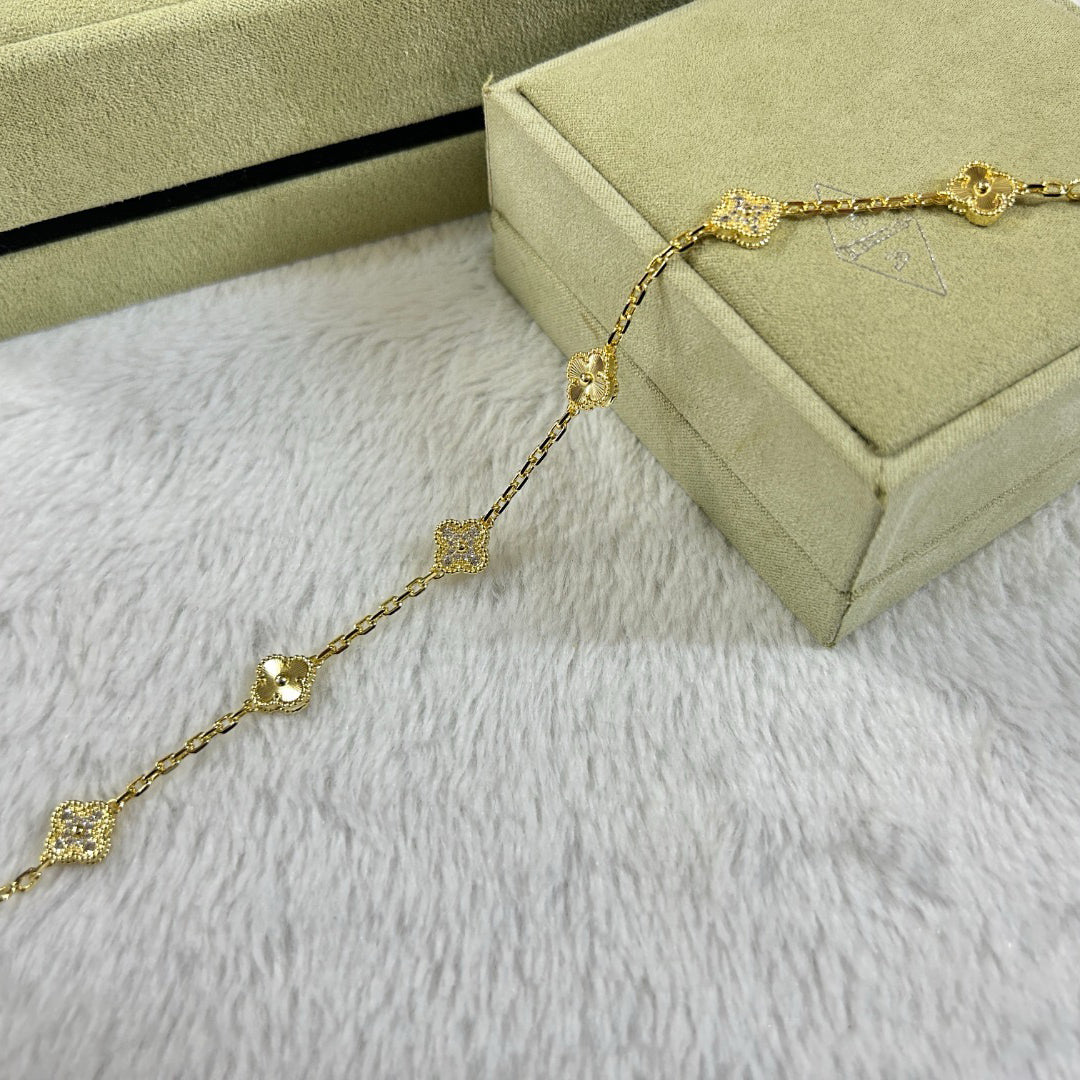 [Polaidi Jewelry]CLOVER 6 MOTIF DIAMOND LASER BRACELET